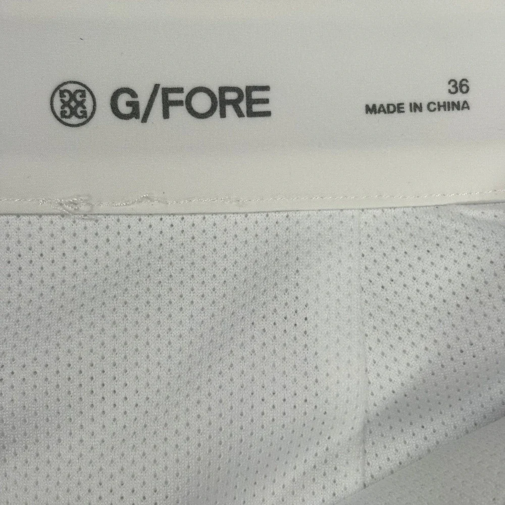 G/FORE Golf Shorts Mens 36 White Technical Performance Stretch Flat Front